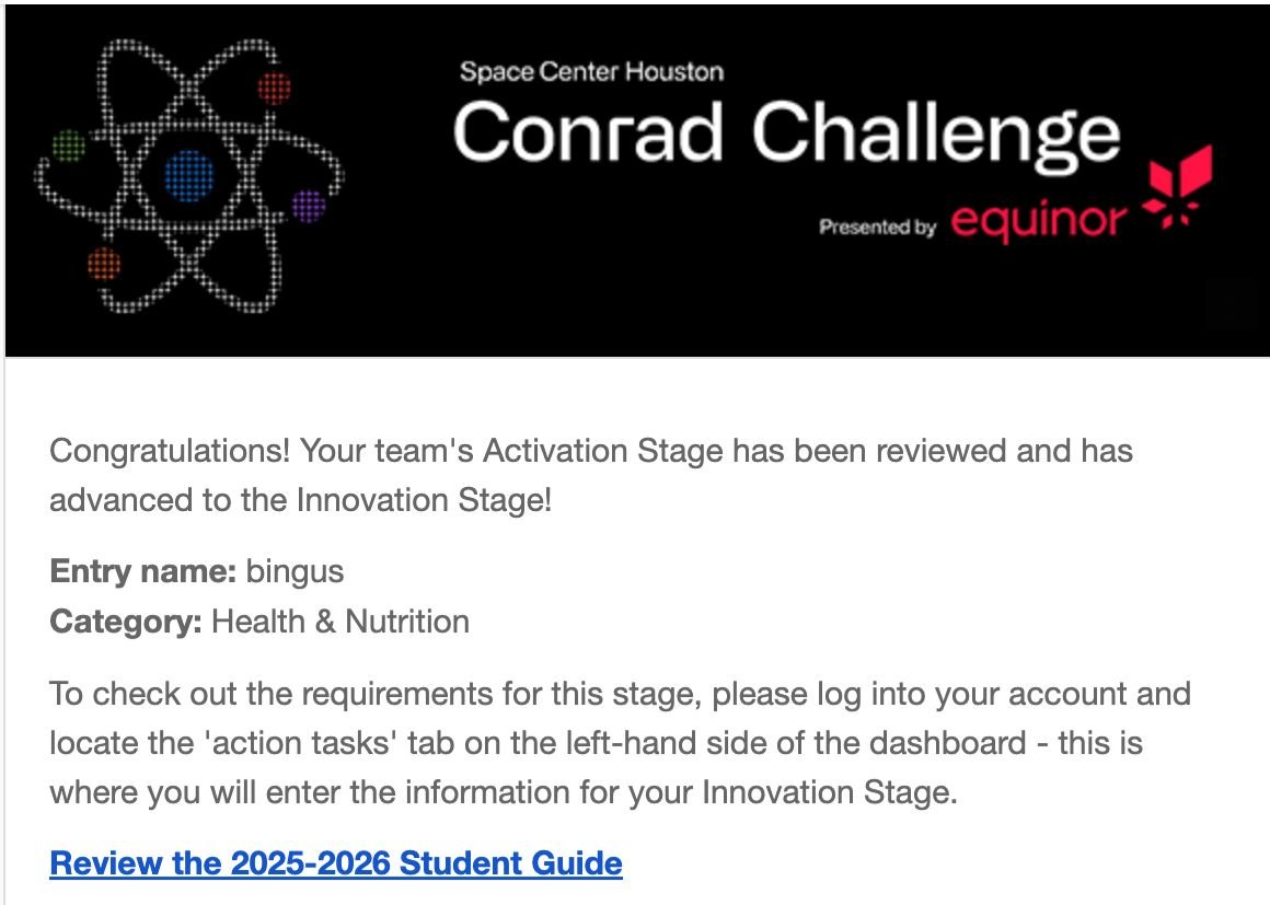 Conrad Challenge acceptance