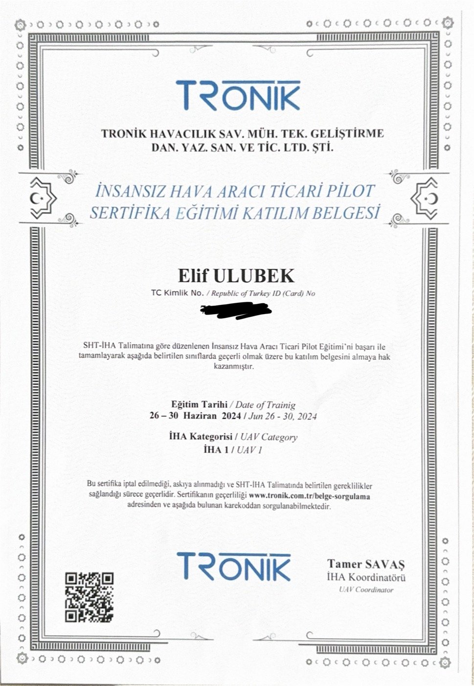 TRONİK — UAV Commercial Pilot